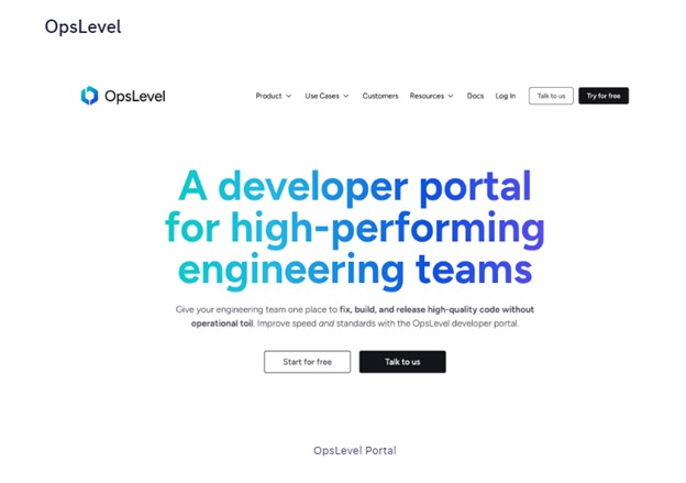 opslevel یک پورتال توسعه دهنده داخلی